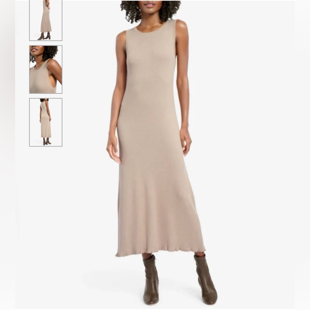 Splendid Elegant Black Knit Midi Dress